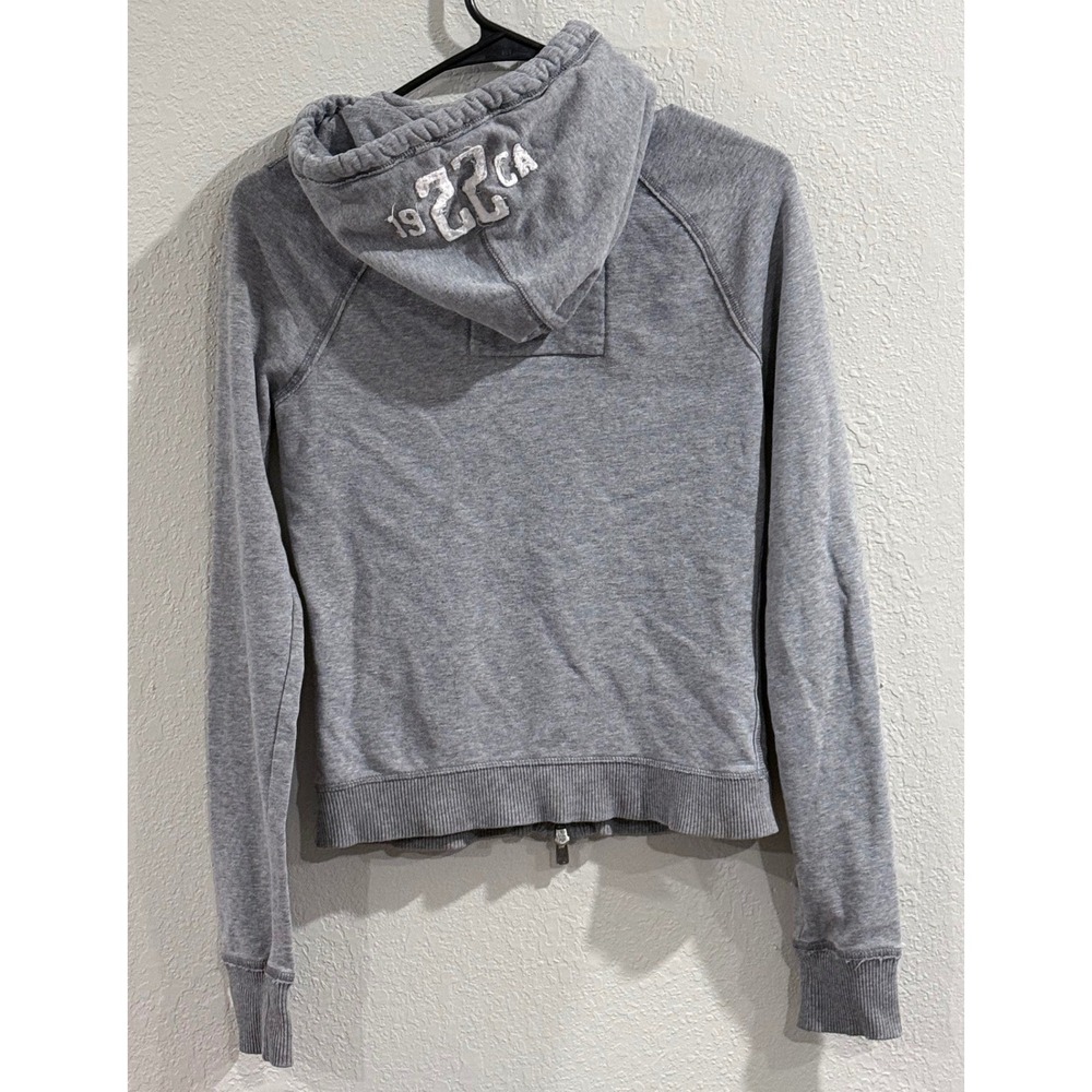 Hollister California Y2K Full Zip Hoodie Gray Logo Sweatshirt 1922 Women's Large - Picture 2 of 7